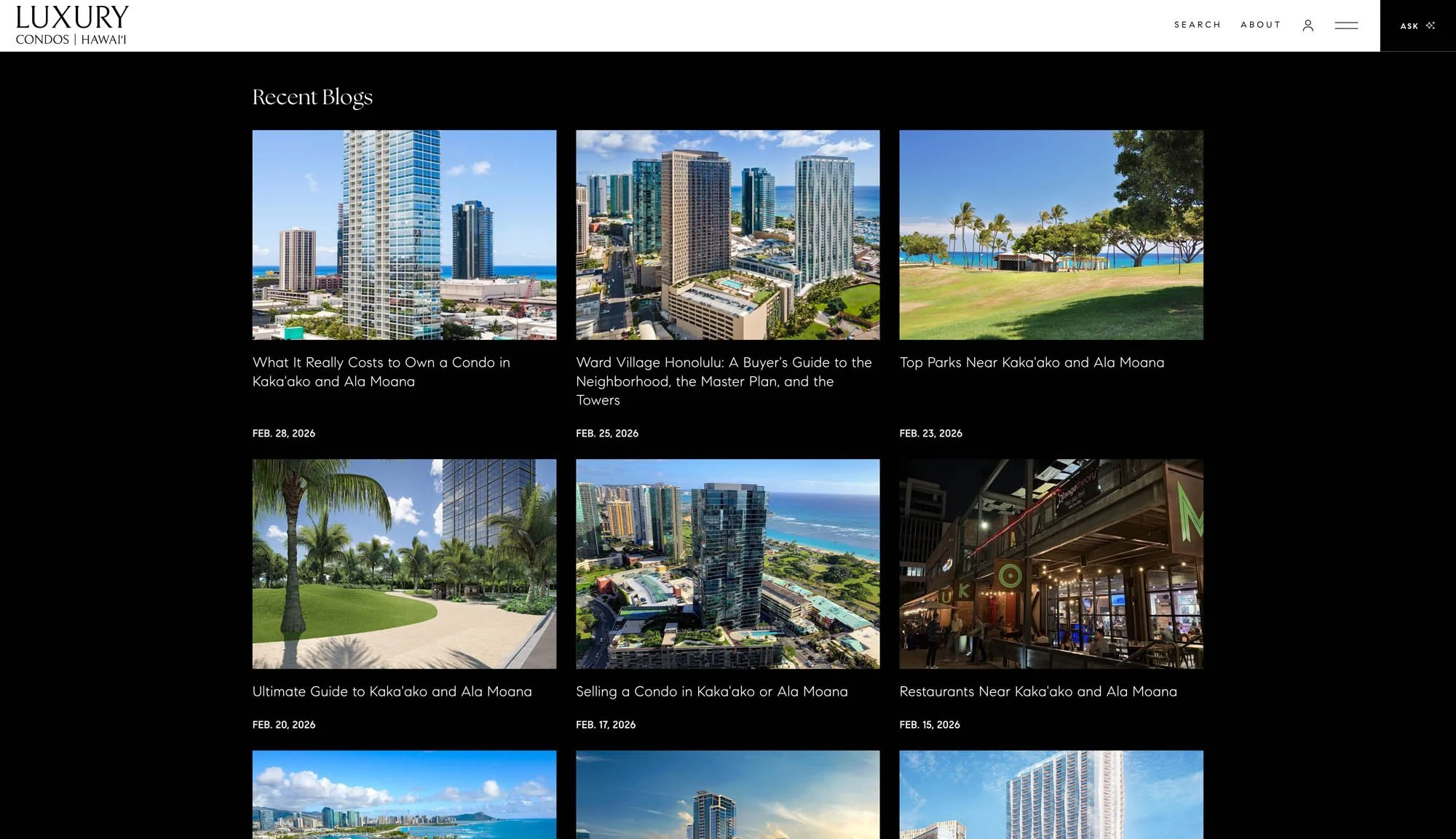 Luxury Condos HI homepage section